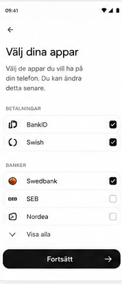 Choose your apps.
